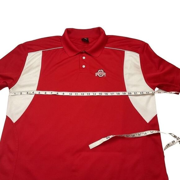 Starter Ohio State Buckeyes Polo Shirt Men's Large Red White - Picture 7 of 8